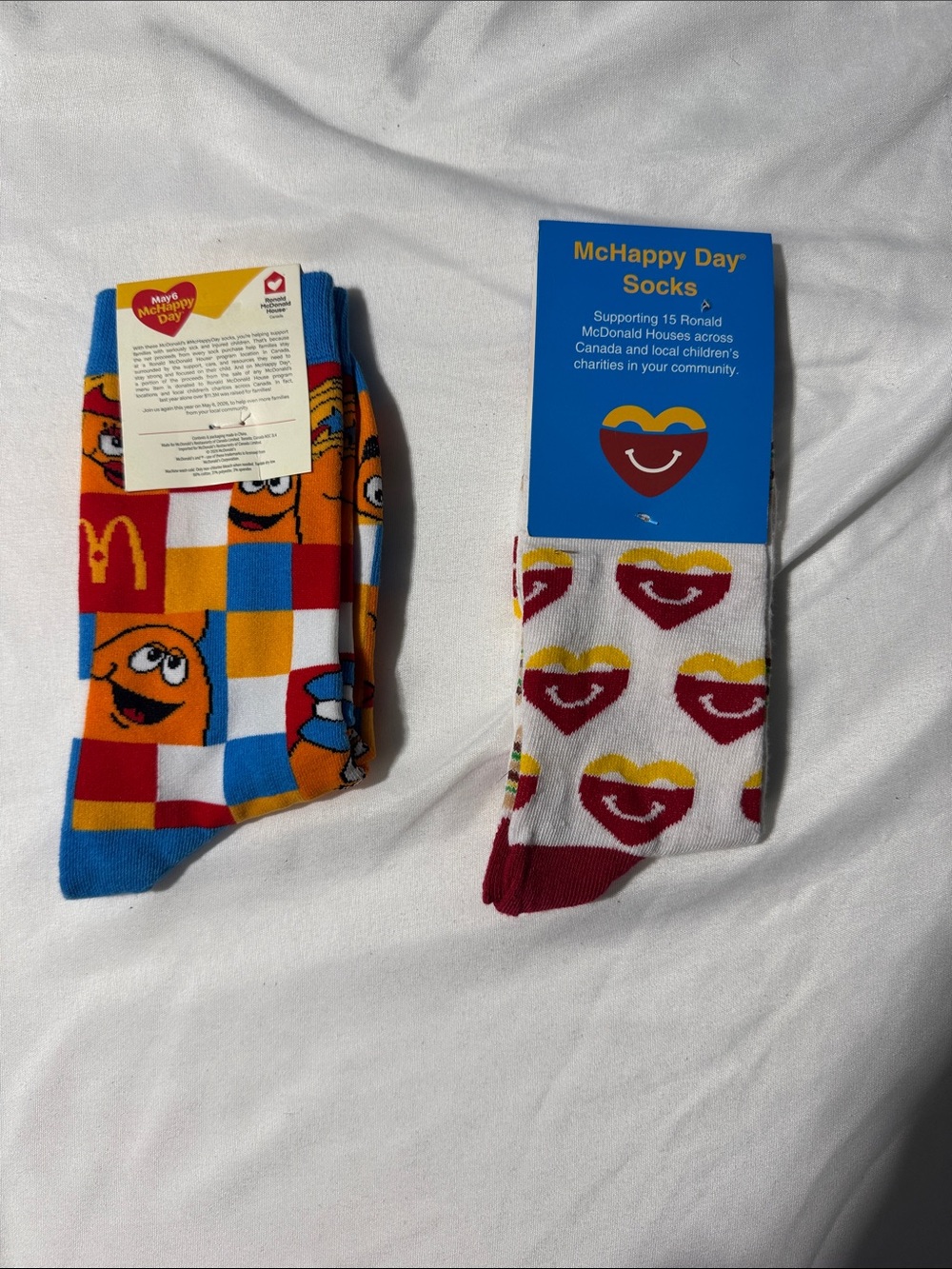 McDonald’s McHappy Day Crew Socks Lot of 2 NWT Collectible Novelty Memorabilia